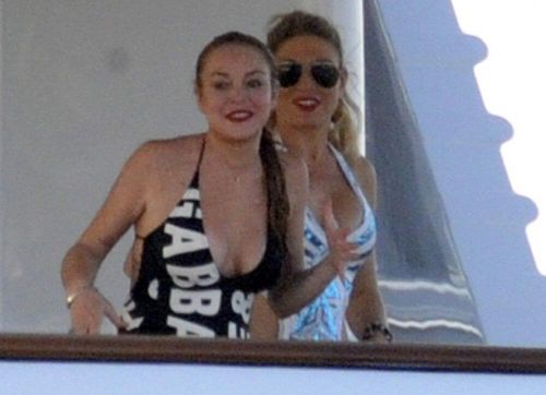 Lindsay Lohan in Bikini at a Yacht in Sardinia 10