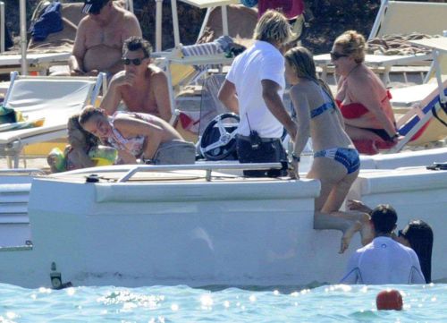 Lindsay Lohan Wears Floral Bikini While Yachting in Sardinia 14