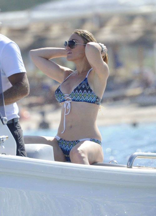 Lindsay Lohan Wears Floral Bikini While Yachting in Sardinia 19
