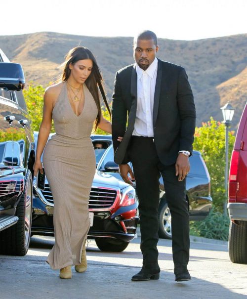 Kim Kardashian and Kanye West At Wedding Of Their Friends In Simi Valley 17