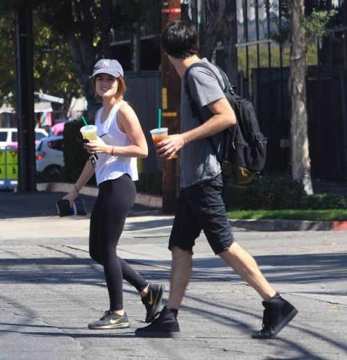 Lucy Hale Stills at Starbucks in Los Angeles 2