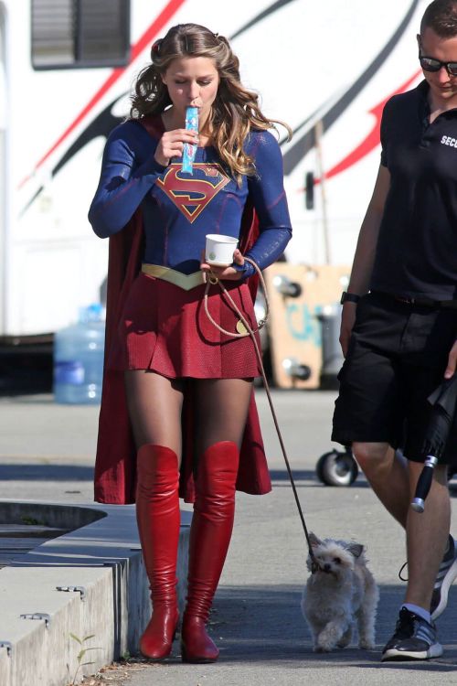 Melissa Benoist on the Set of Supergirl in Vancouver 7