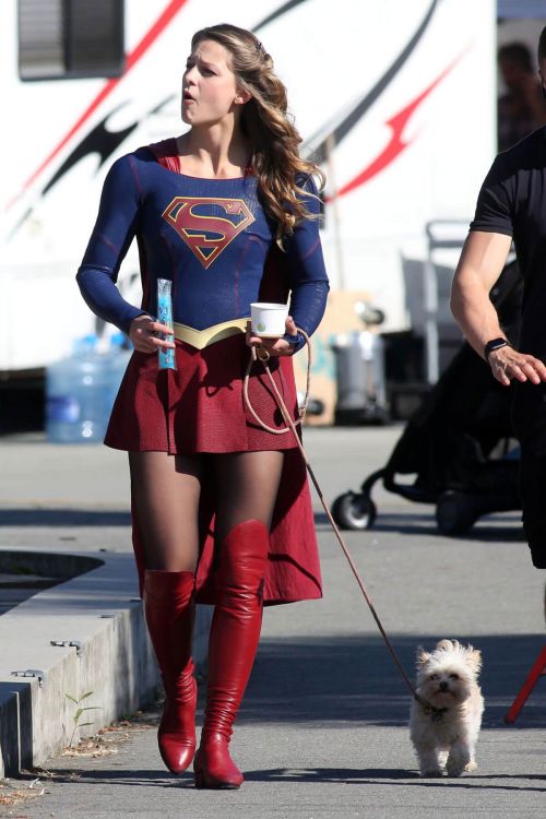 Melissa Benoist on the Set of Supergirl in Vancouver 9