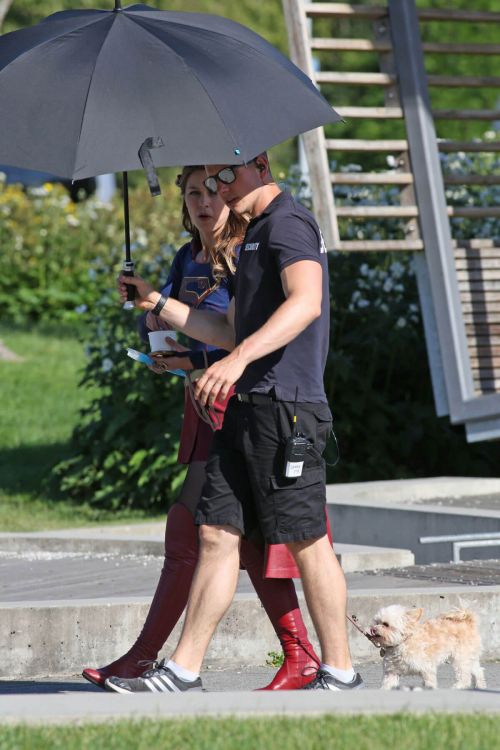 Melissa Benoist on the Set of Supergirl in Vancouver 12