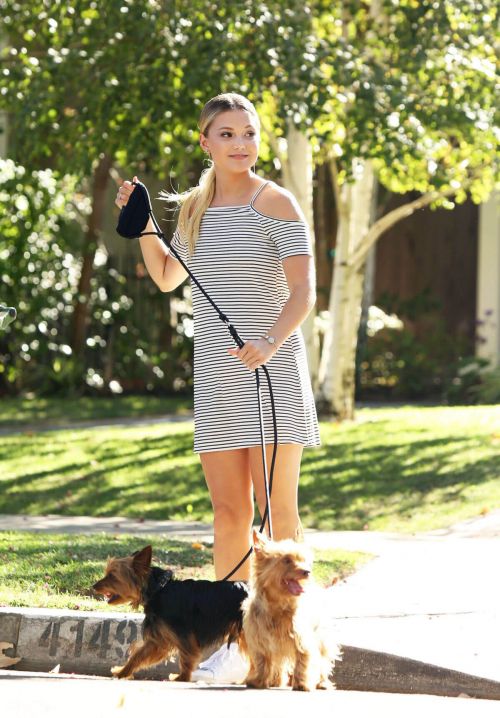 Olivia Holt Walking Her Dogs in Los Angeles 1