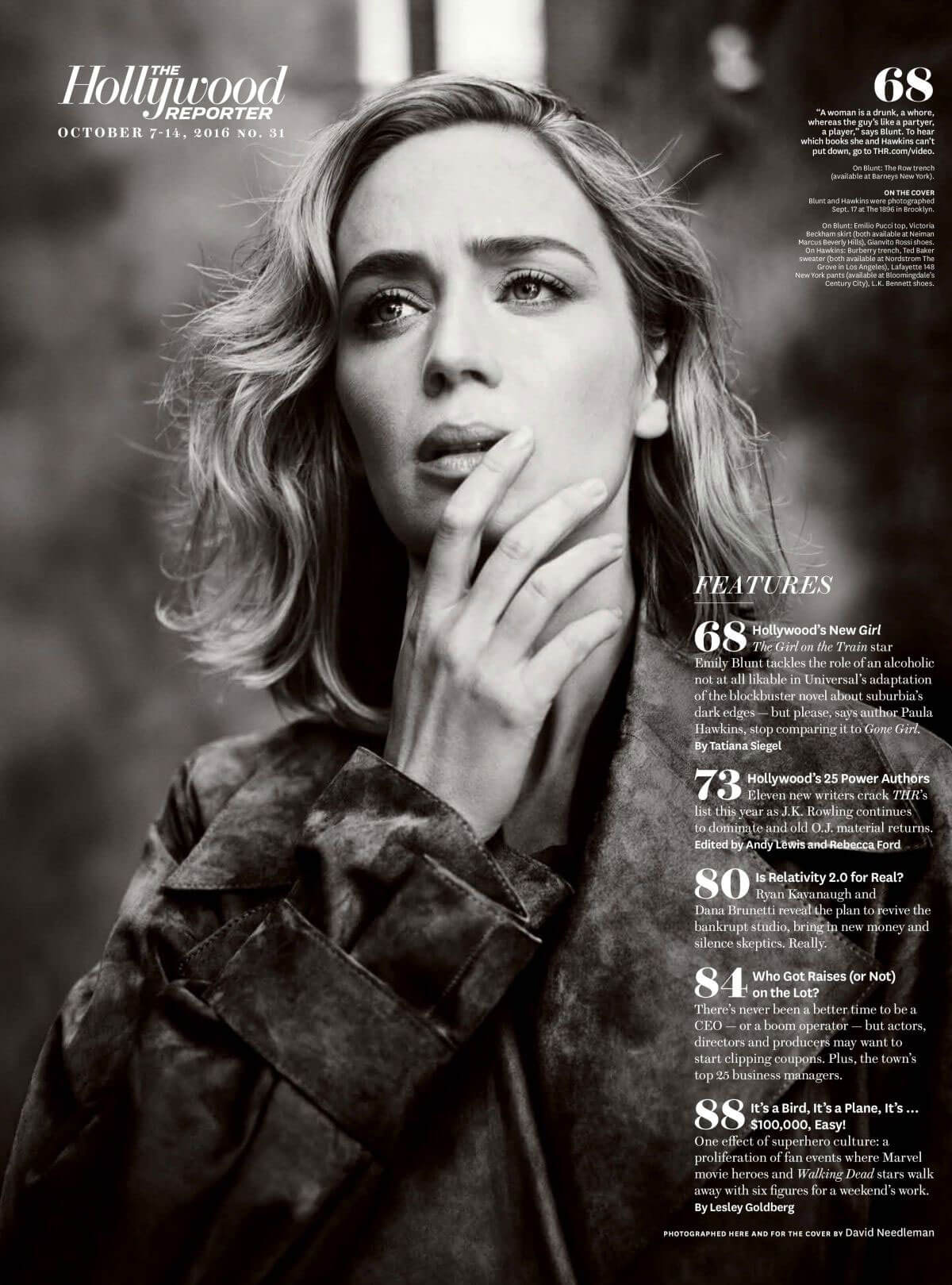 Emily Blunt Stills in The Hollywood Reporter Magazine October 2016