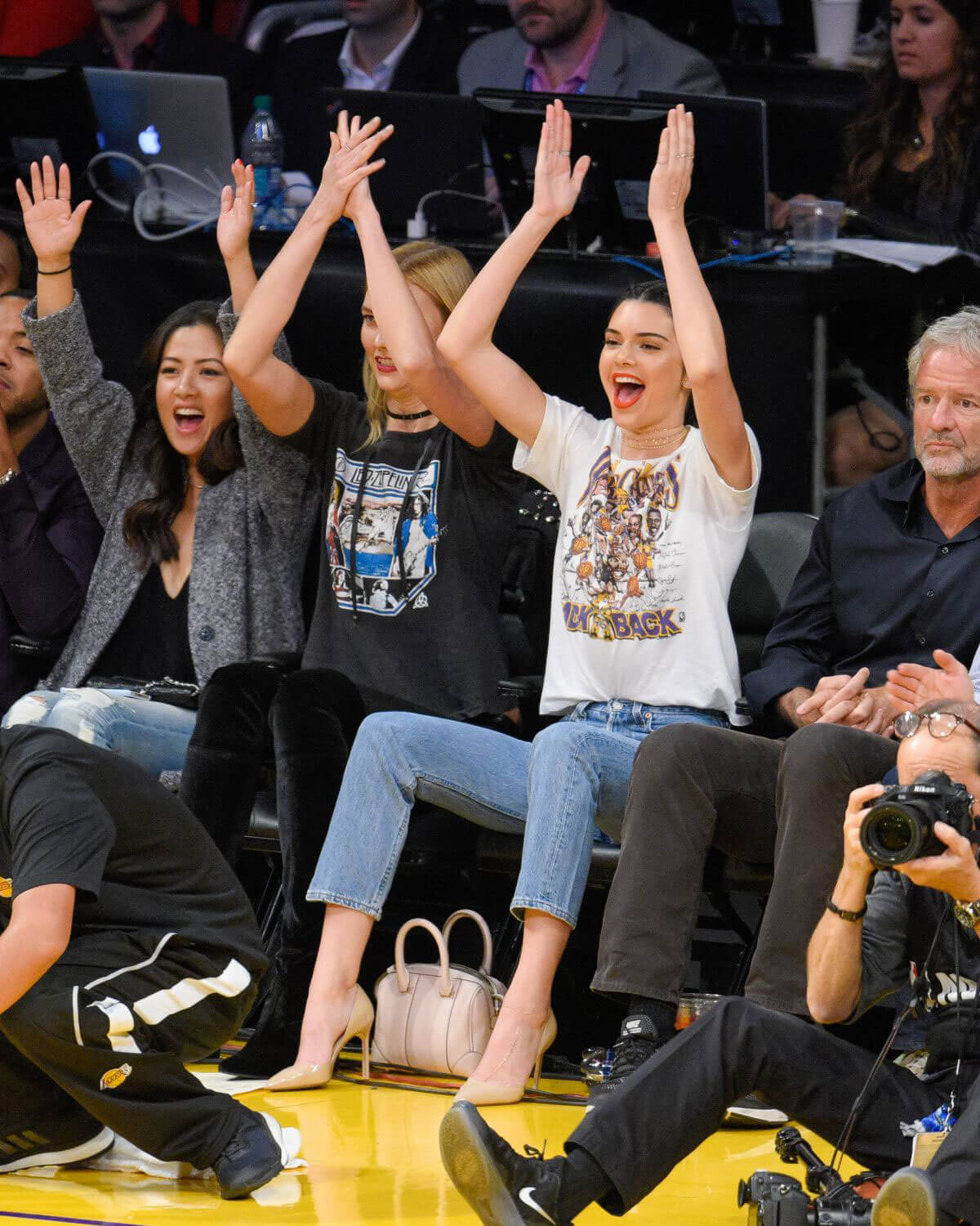 Kendall Jenner and Karlie Kloss Stills at Houston Rockets vs Los Angeles Lakers Game