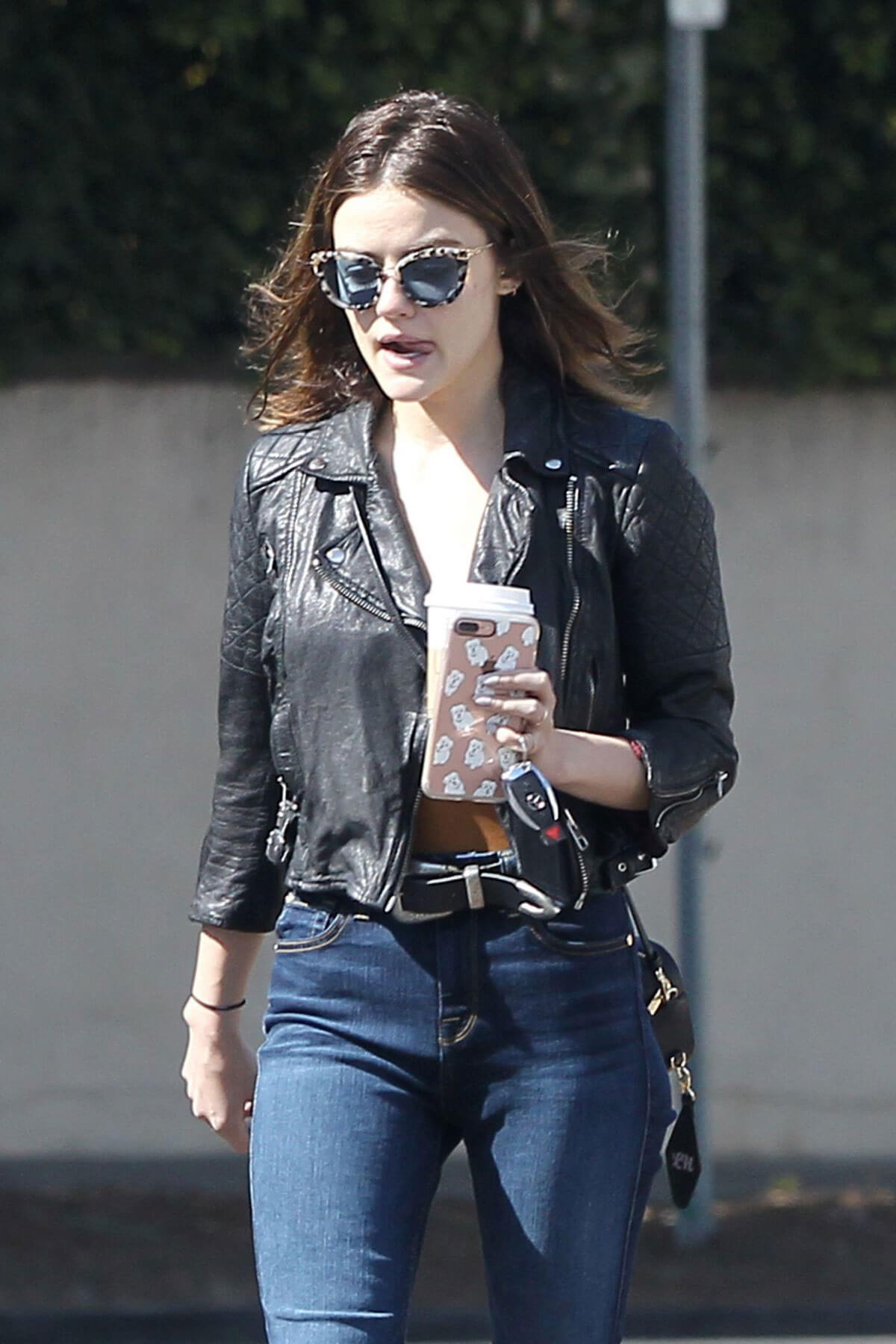 Lucy Hale Leaves a Starbucks in Los Angeles Photos