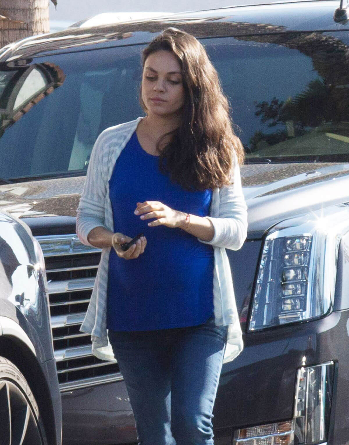 Pregnant Mila Kunis Stills Out and About in Studio City