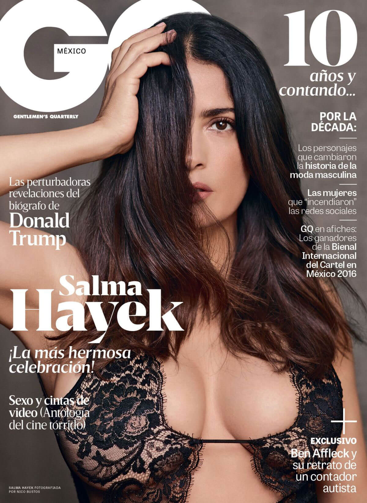 Salma Hayek Images on the Cover of GQ Magazine, Mexico November 2016