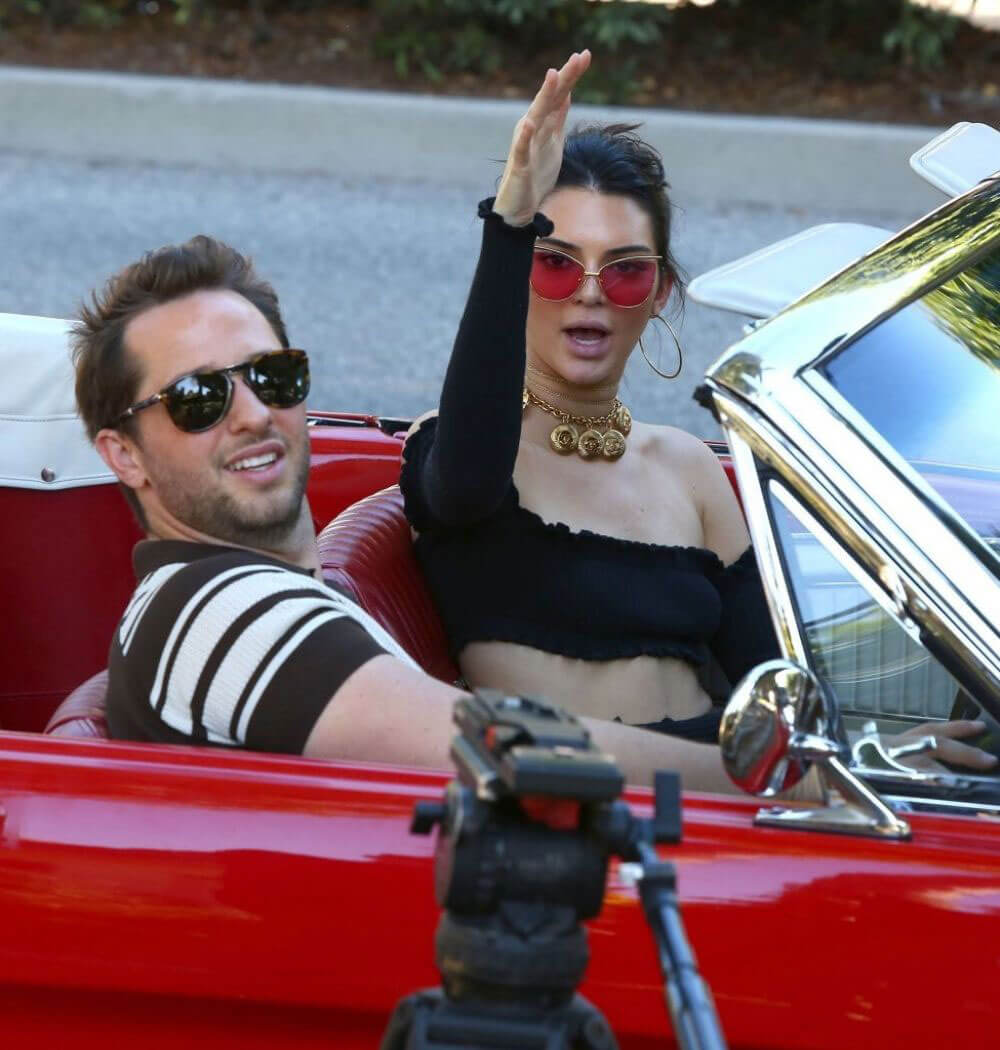 Kendall Jenner Driving Her Mustang Out in Los Angeles Stills Images