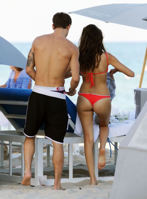 Madison Beer in Red Bikini on the Beach in Miami Images 2 1