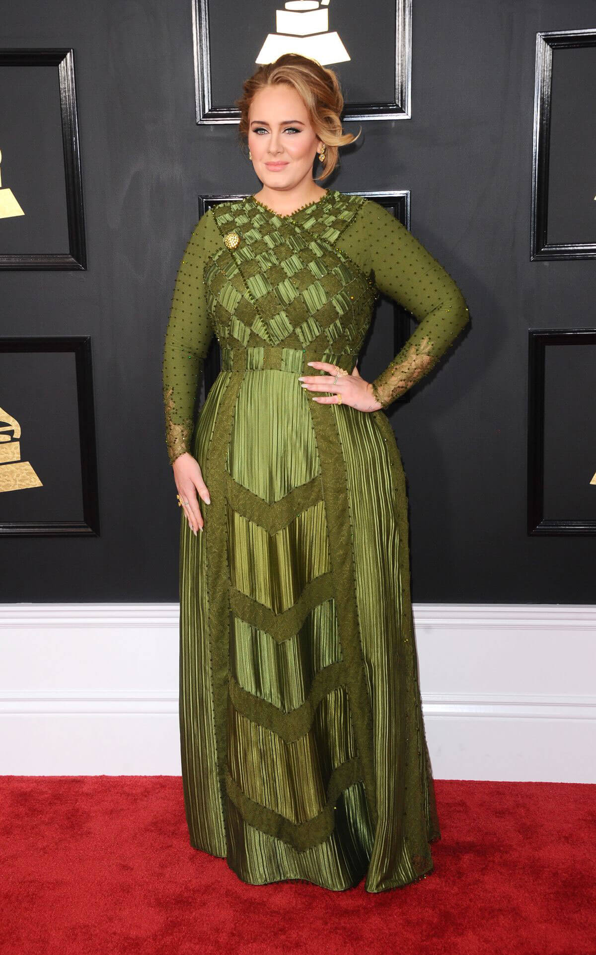 Adele at The 59th Grammy Awards in Los Angeles