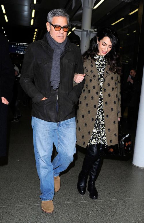 Amal Clooney and George Clooney at St Pancras Eurostar in London 4