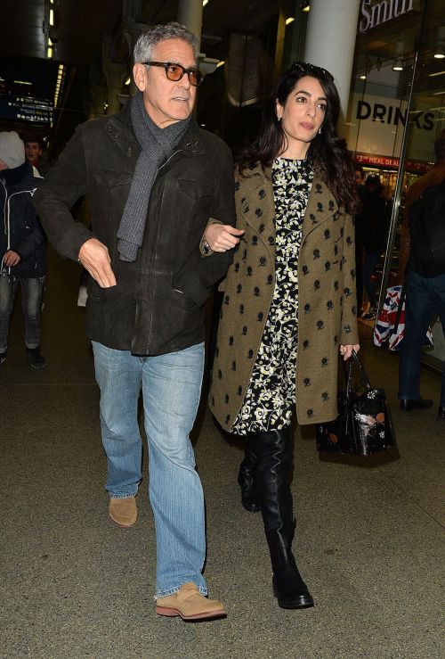 Amal Clooney and George Clooney at St Pancras Eurostar in London 5