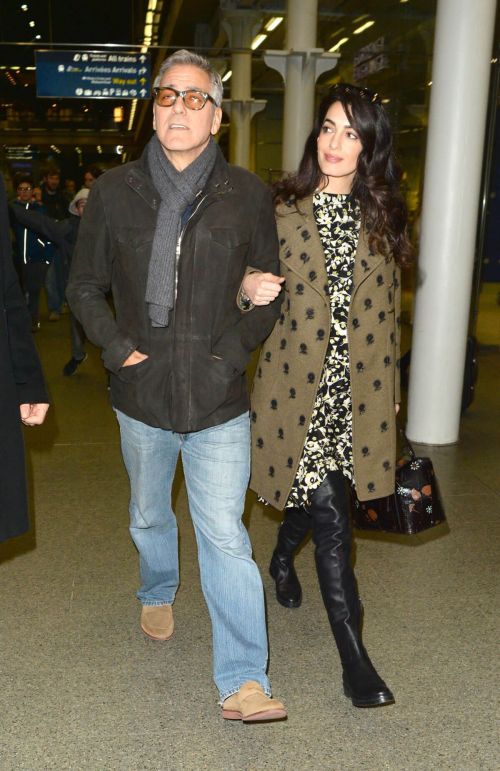 Amal Clooney and George Clooney at St Pancras Eurostar in London 7