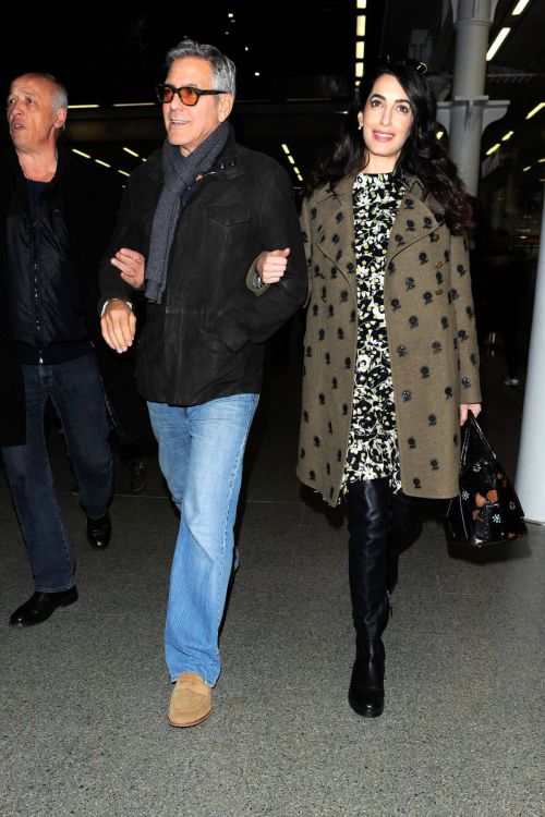 Amal Clooney and George Clooney at St Pancras Eurostar in London 12