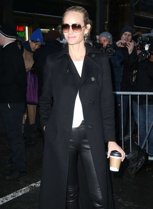 Amber Valletta Arrives at Calvin Klein Fashion Show in New York