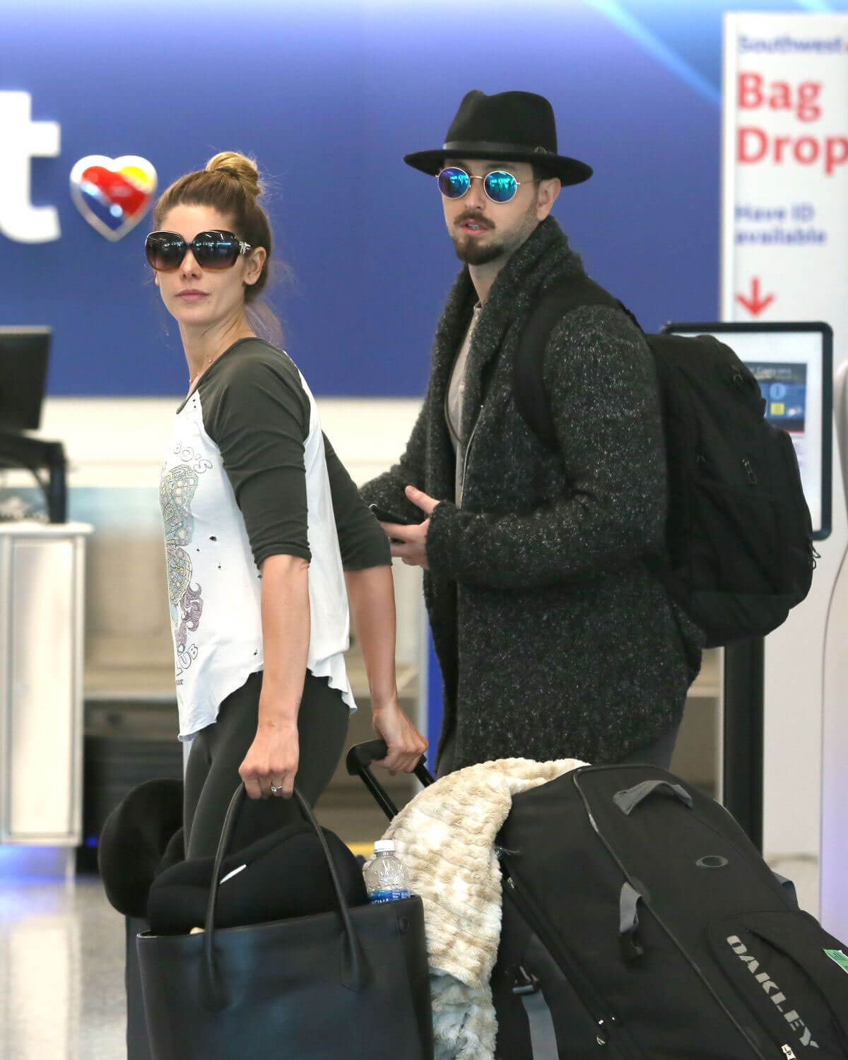 Ashley Greene and Paul Kholry Stills at LAX Airport in Los Angeles