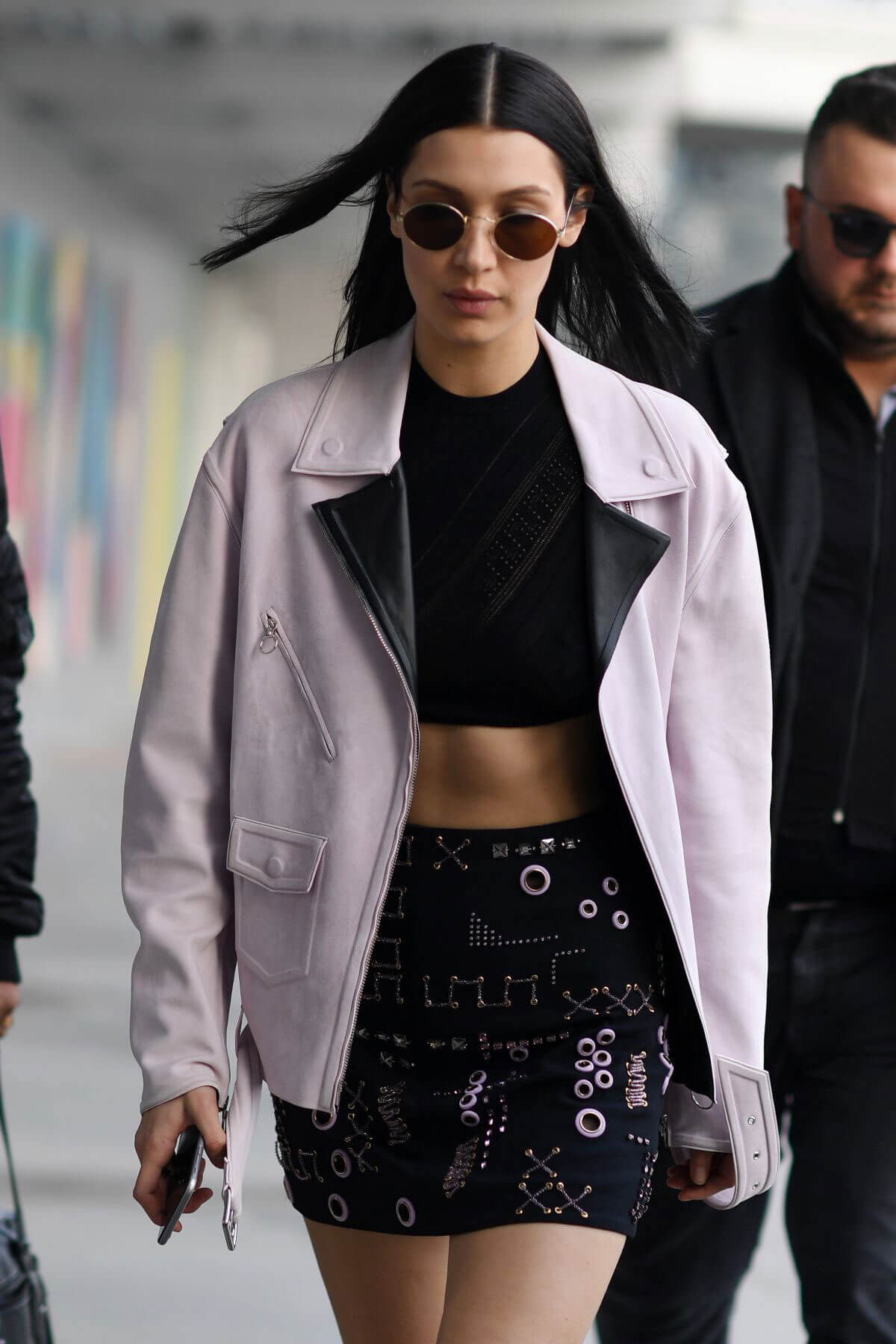 Bella Hadid Stills at Versace Fashion Show in Milan