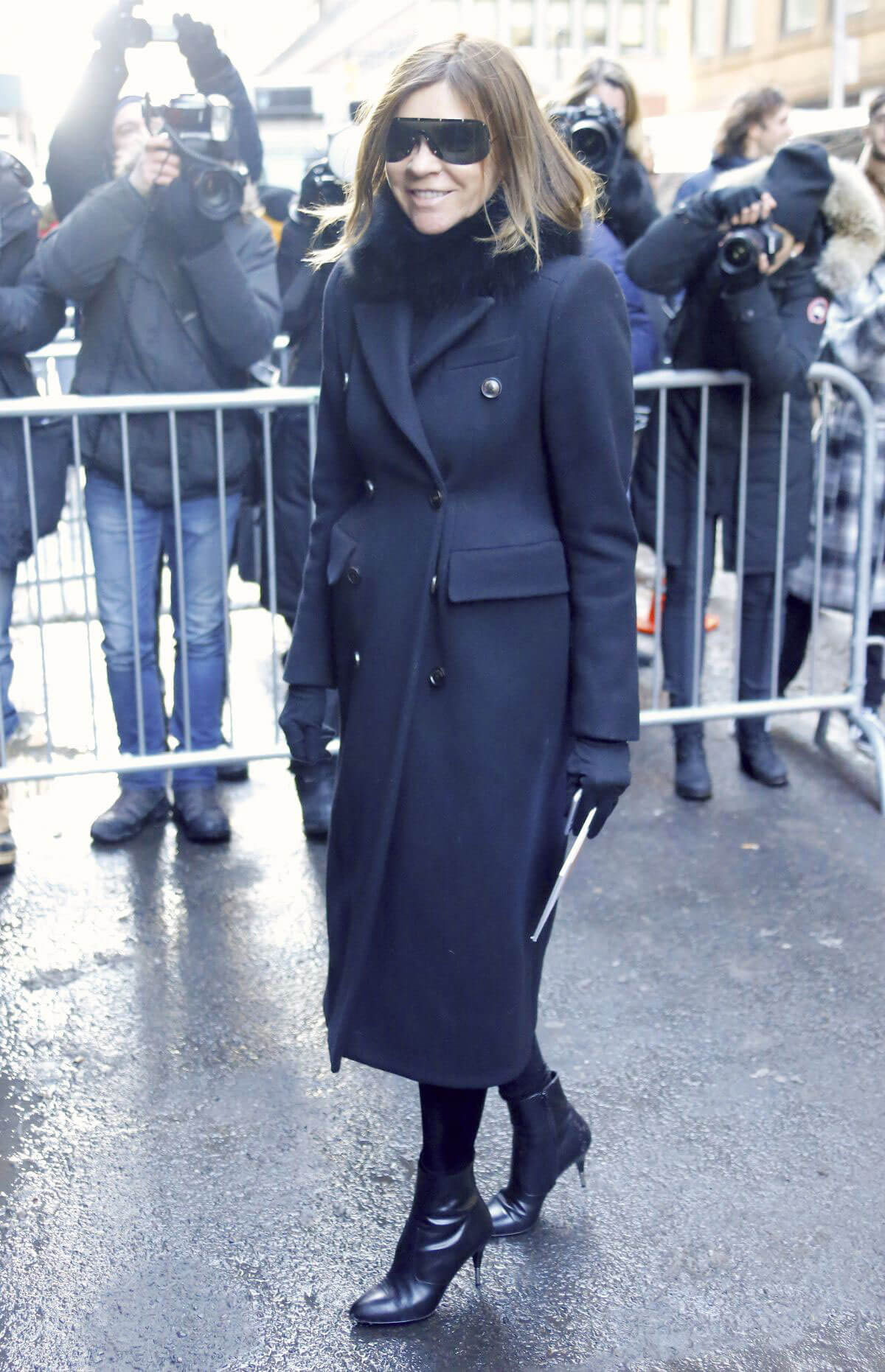 Carine Roitfeld Arrives at Calvin Klein Fashion at New York Fashion Week