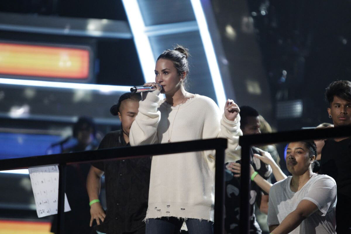 Demi Lovato Stills at Grammy Awards 2017 Rehearsal at Staples Center in Los Angeles