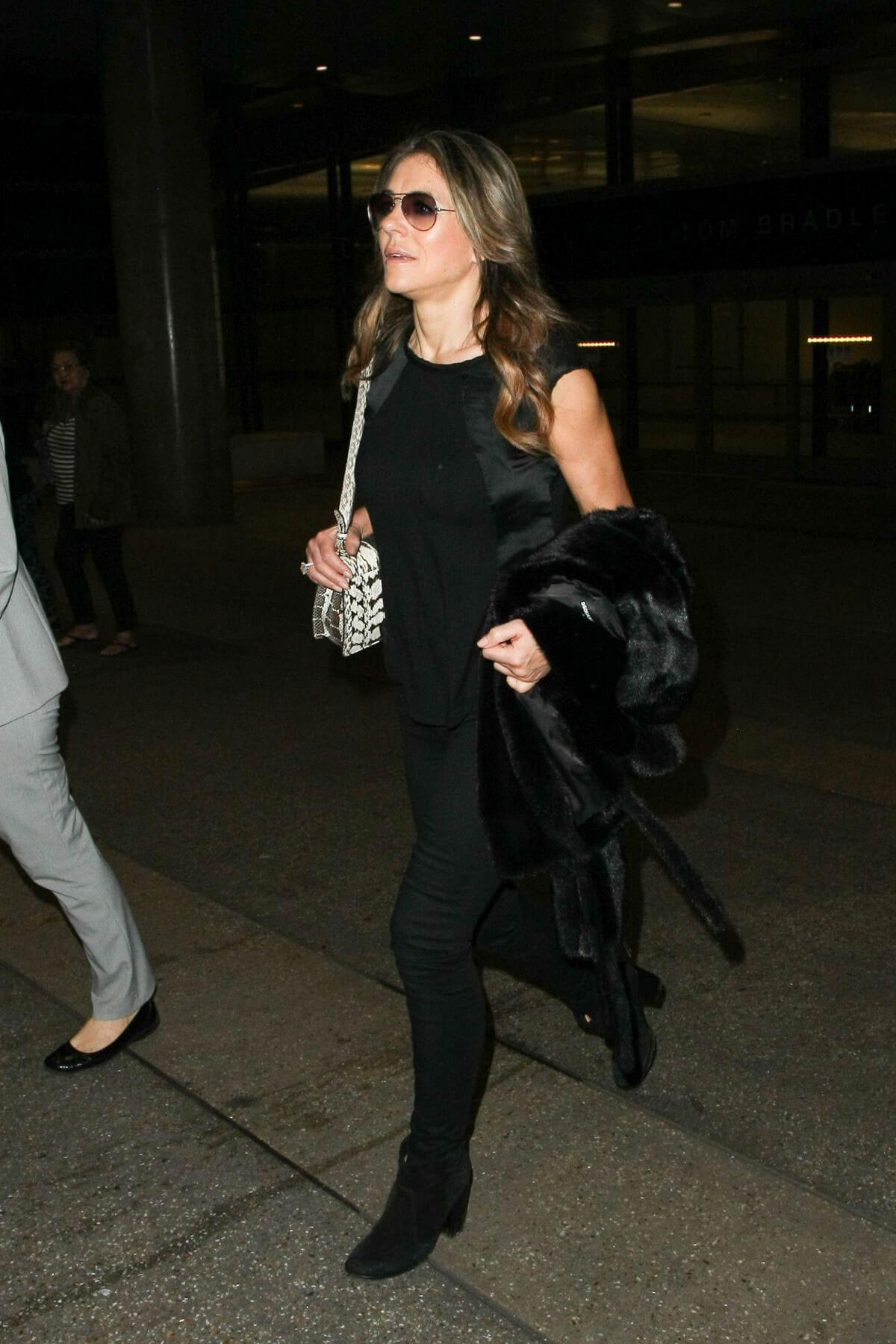 Elizabeth Hurley Stills at LAX Airport in Los Angeles