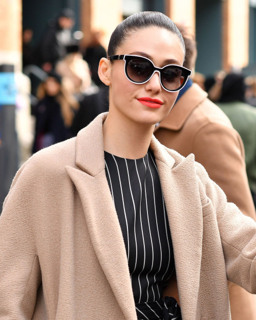 Emmy Rossum Stills Leaves Carolina Herrera Fashion Show in New York 2