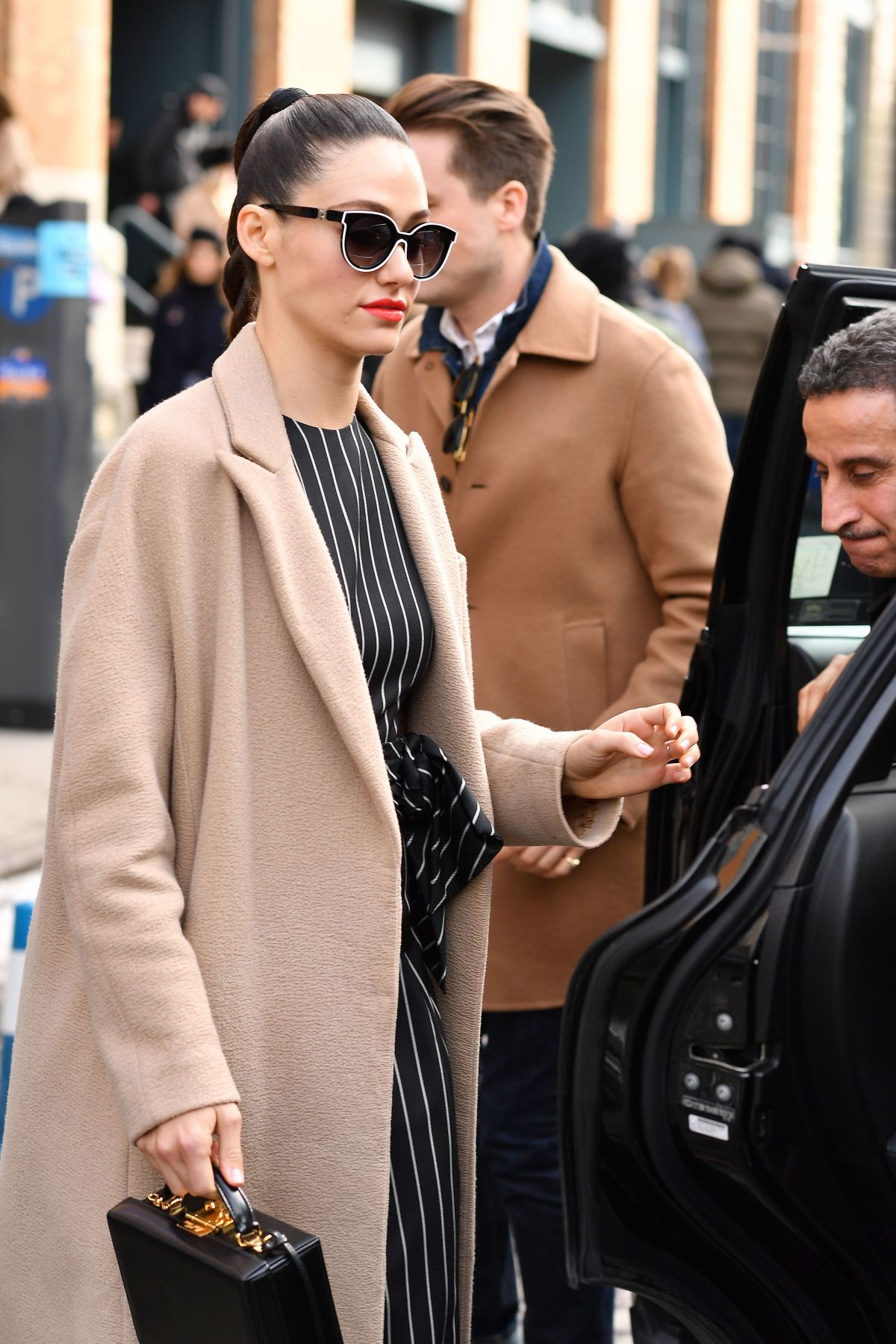 Emmy Rossum Stills Leaves Carolina Herrera Fashion Show in New York