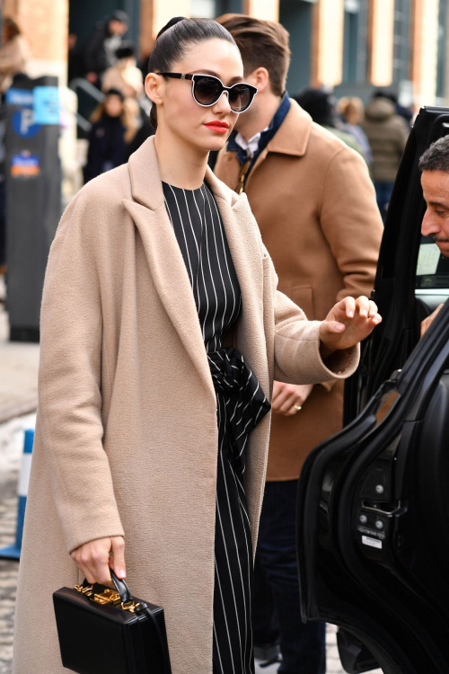 Emmy Rossum Stills Leaves Carolina Herrera Fashion Show in New York 4