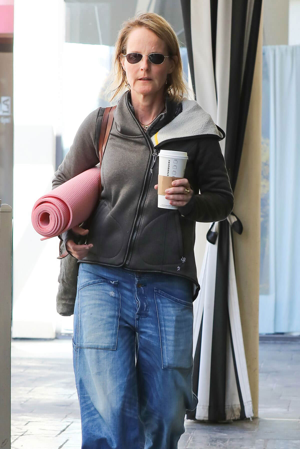 Helen Hunt Stills Heading to a Yoga Class in Brentwood