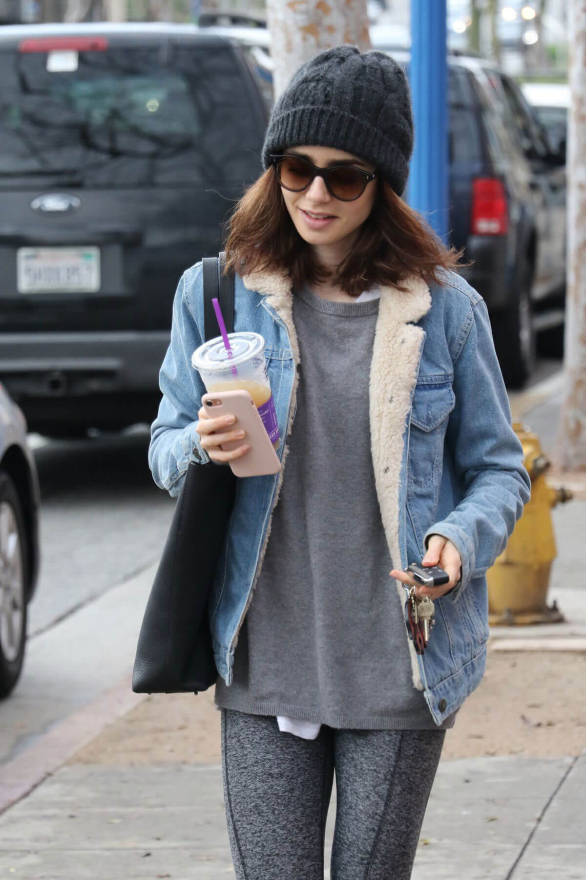 Lily Collins Leaves a Gym in West Hollywood