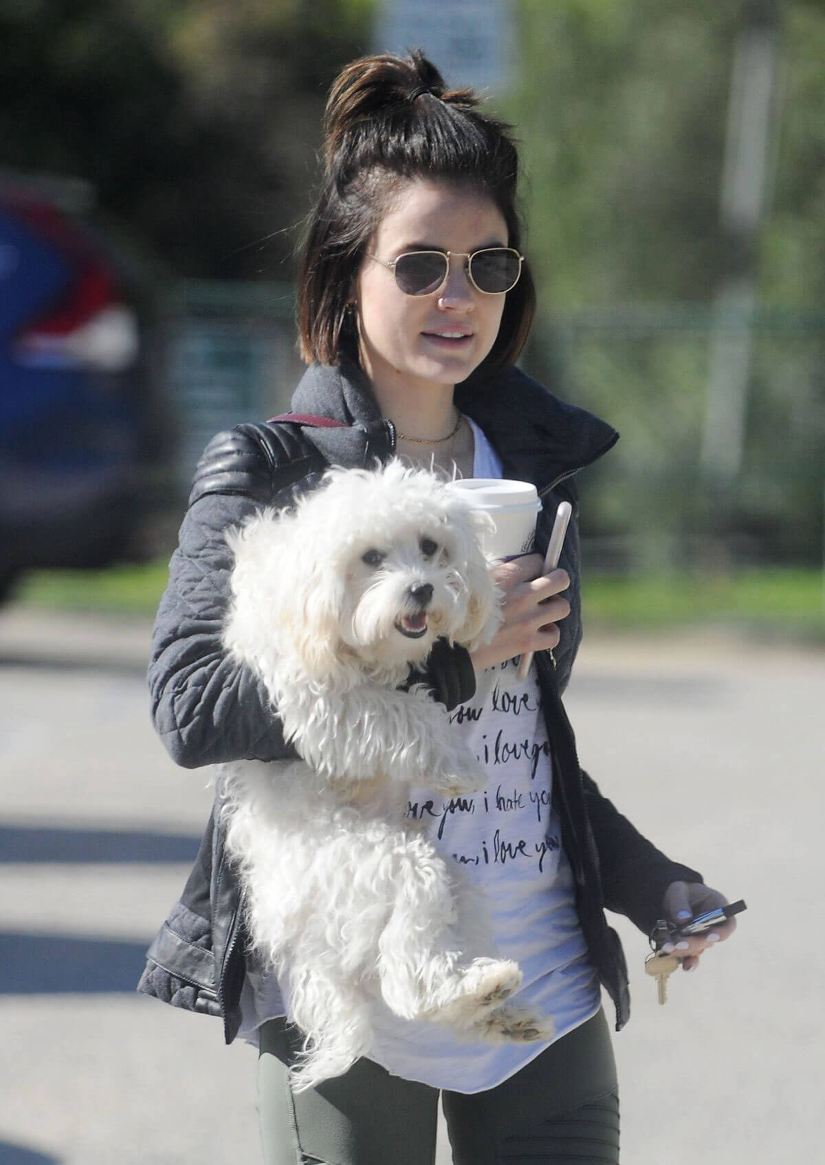 Lucy Hale Stills at the Dog Park in the Hollywood Hills of Los Angeles