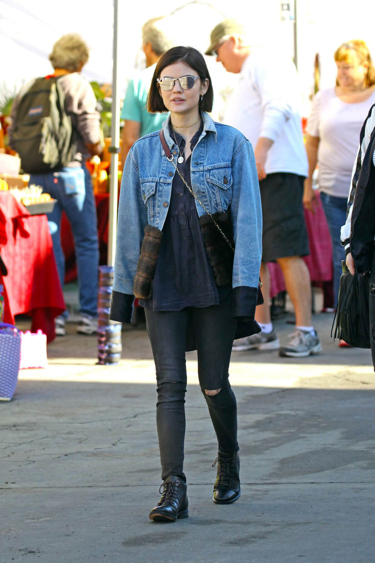 Lucy Hale Stills Shopping at a Flea Market in Los Angeles