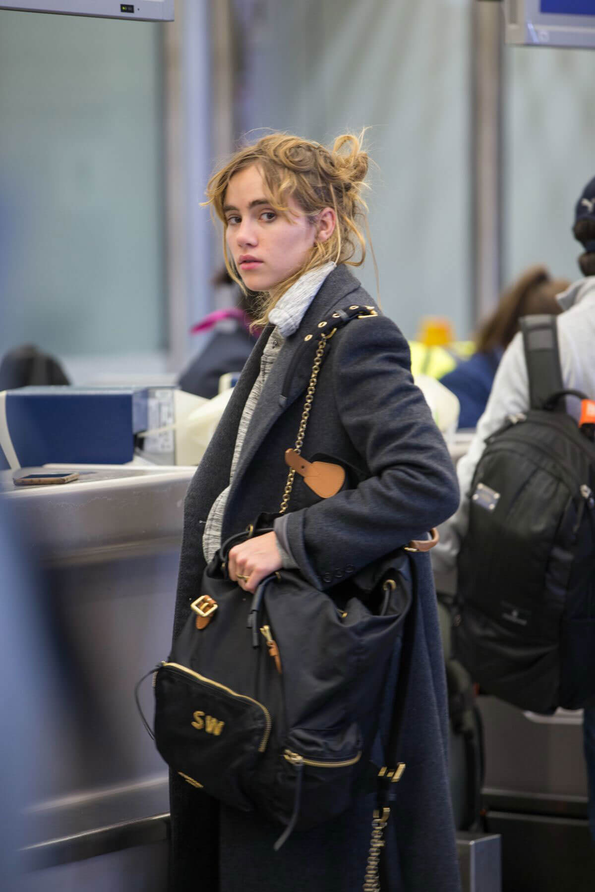 Suki Waterhouse at Tegel Airport in Berlin