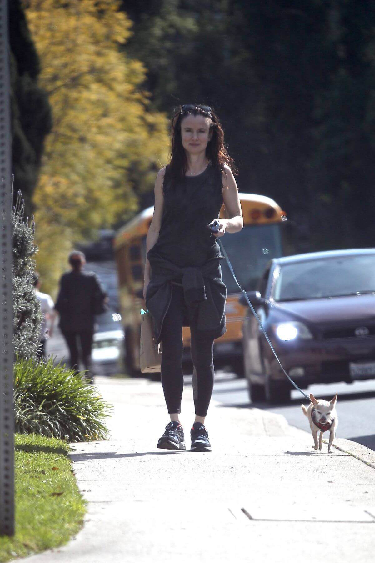 Juliette Lewis Stills Walks Her Dog Out in Brentwood