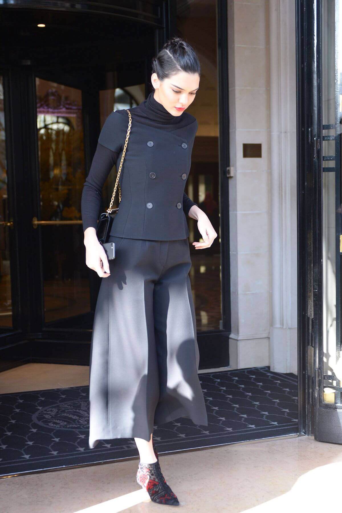 Kendall Jenner Stills Leaves Four Seasons Hotel in Paris