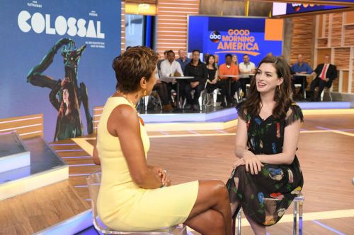 Anne Hathaway Stills on the Set of Good Morning America 3