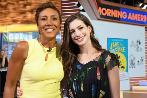 Anne Hathaway Stills on the Set of Good Morning America 5