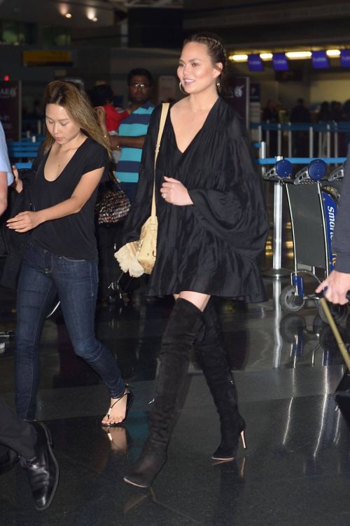 Chrissy Teigen Stills at JFK Airport in Los Angeles 1