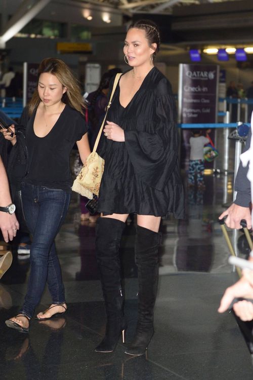 Chrissy Teigen Stills at JFK Airport in Los Angeles 2