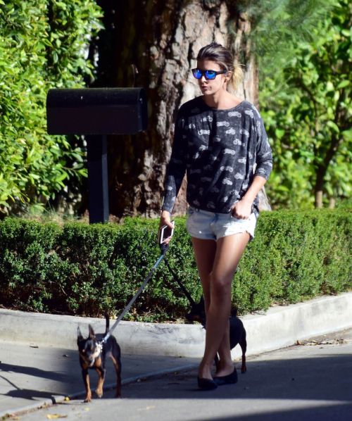 Elisabetta Canalis Stills in Daisy Dukes Walks Her Dog Out in Beverly Hills 1