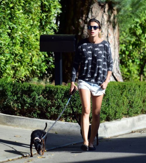 Elisabetta Canalis Stills in Daisy Dukes Walks Her Dog Out in Beverly Hills 2