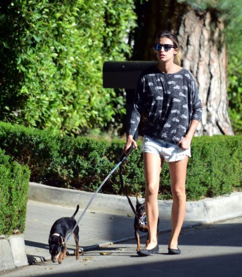 Elisabetta Canalis Stills in Daisy Dukes Walks Her Dog Out in Beverly Hills 5