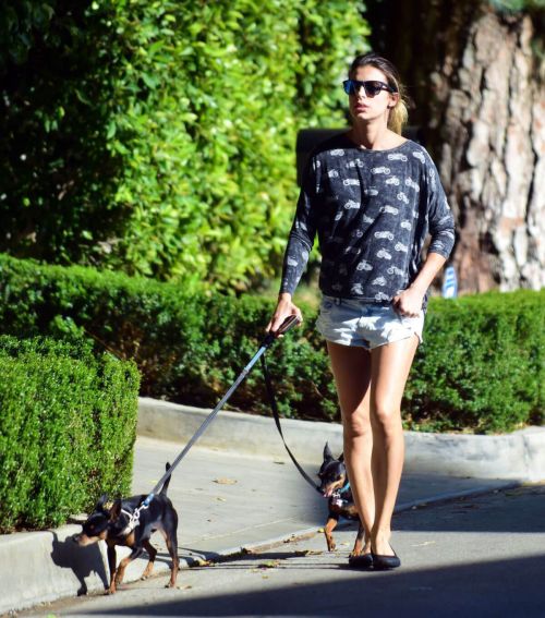 Elisabetta Canalis Stills in Daisy Dukes Walks Her Dog Out in Beverly Hills 6