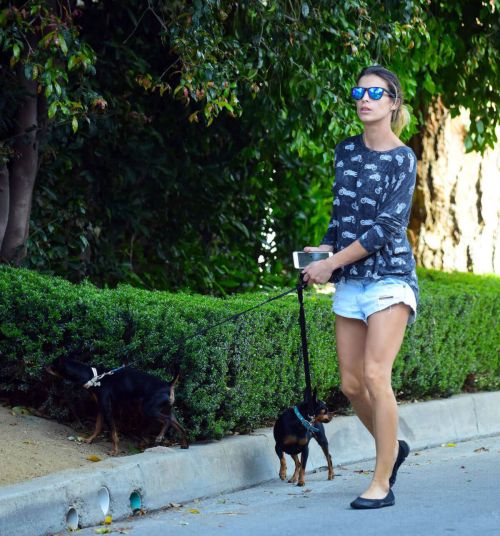 Elisabetta Canalis Stills in Daisy Dukes Walks Her Dog Out in Beverly Hills 7