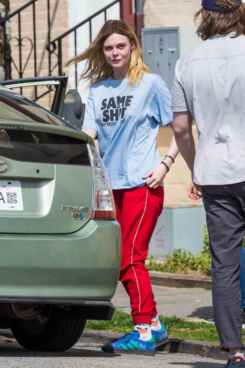 Elle Fanning Stills on the Set of I Think We