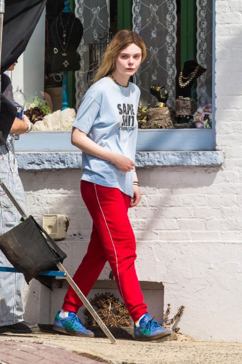 Elle Fanning Stills on the Set of I Think We