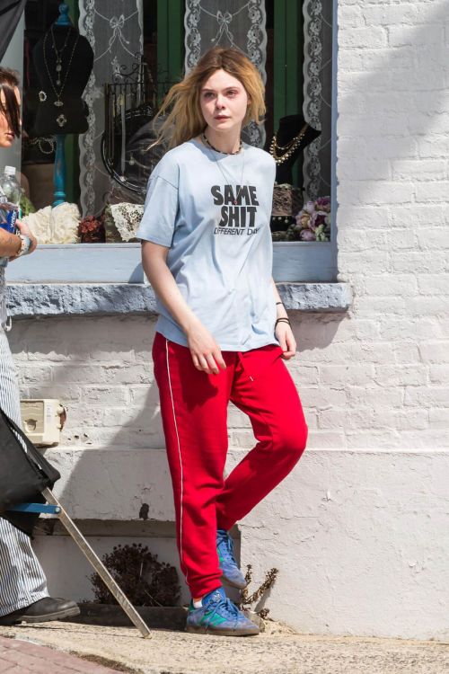 Elle Fanning Stills on the Set of I Think We