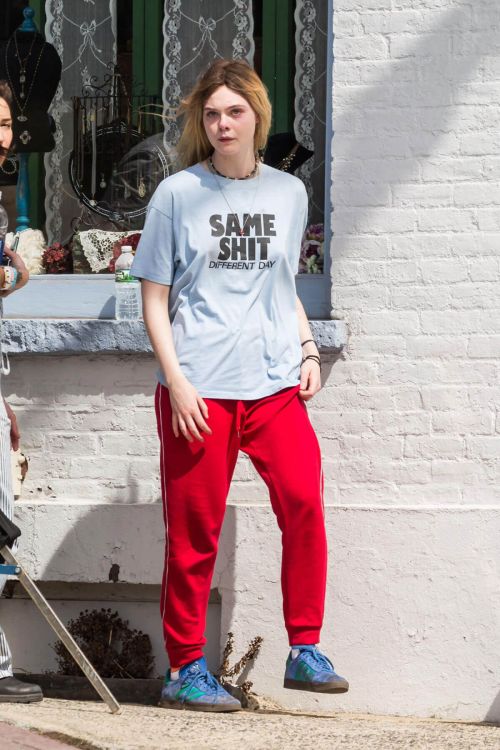 Elle Fanning Stills on the Set of I Think We